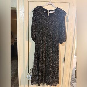 Hayden Black and White Midi Dress